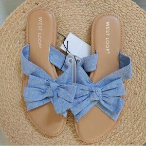 West loop Bow chambray Sandal